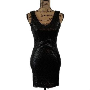 Papaya sequin mini dress sleeveless black size M